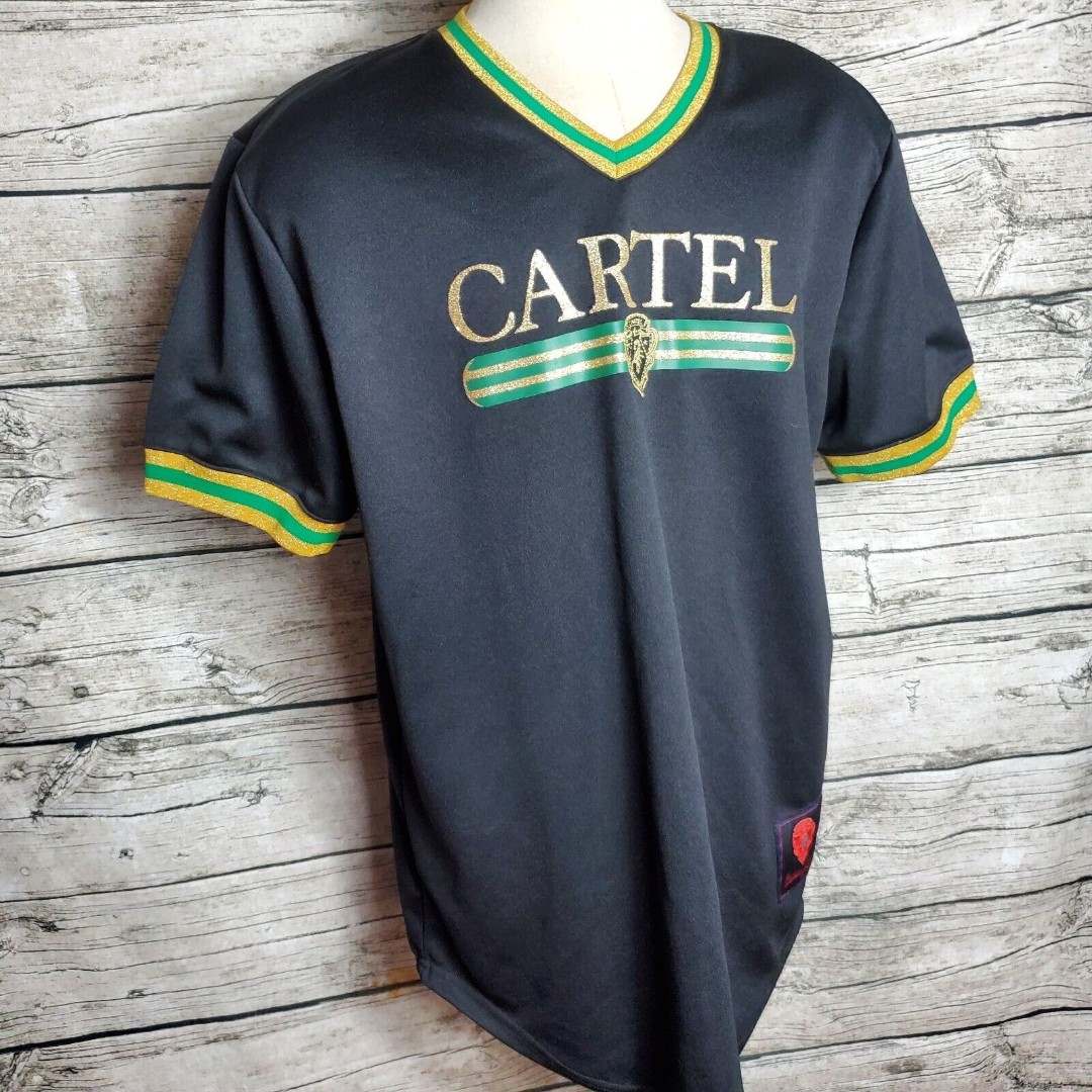 Hudson Outerwear V neck Black Cartel Jersey Men's Shirt 2X