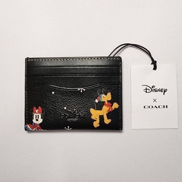 COACH CN032 DISNEY MINI SLIM ID CARD CASE BLACK MULTI Holiday