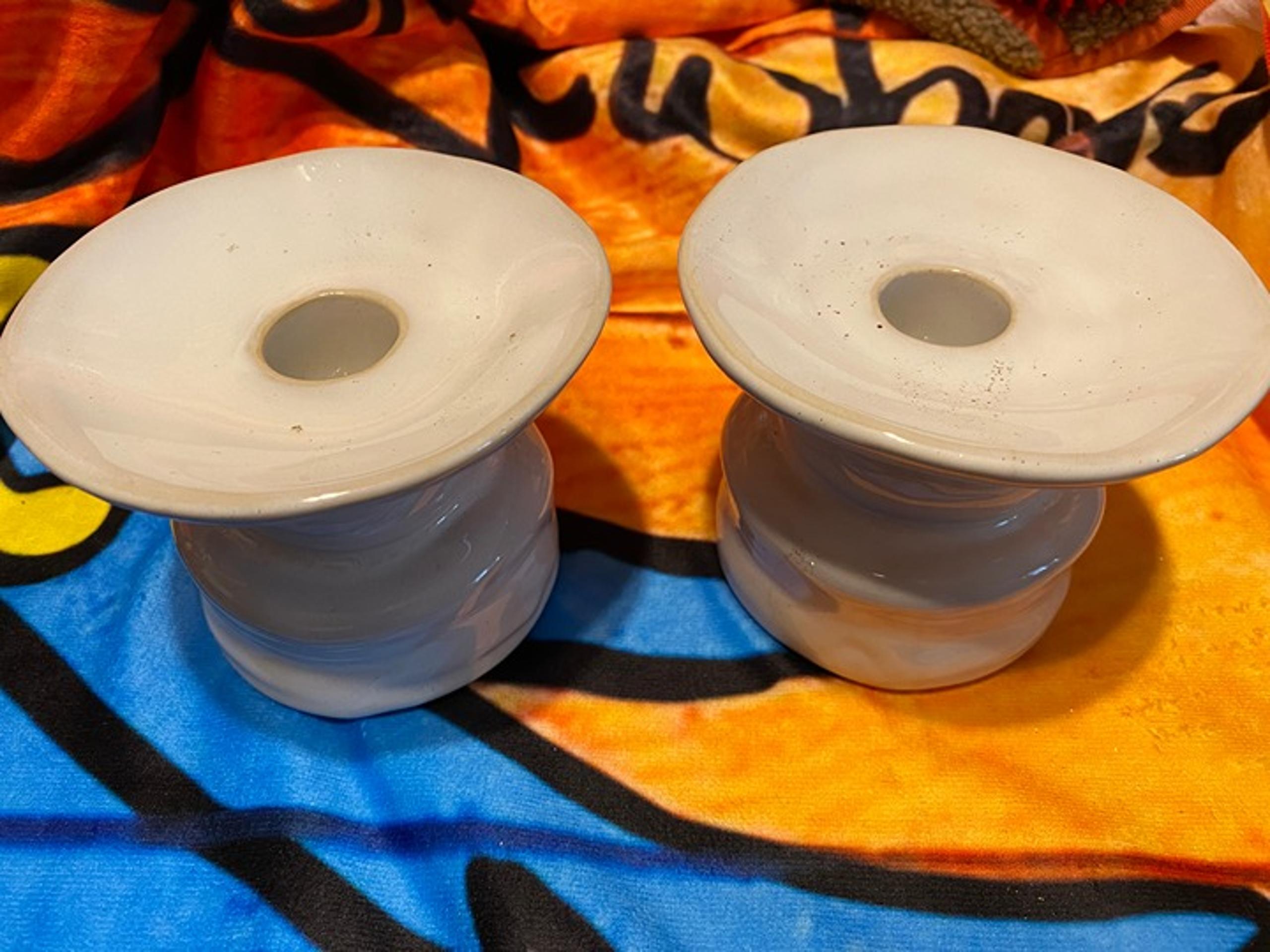 2 Hobby Lobby White Ceramic Candle Holder NWT