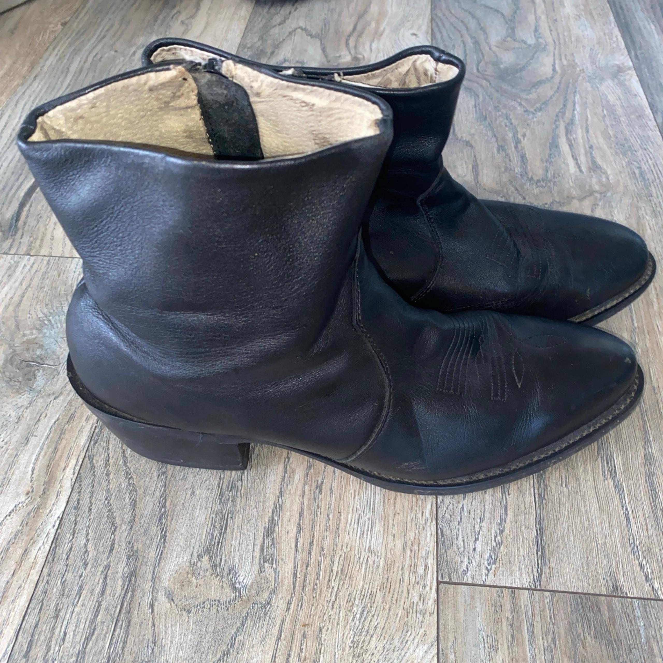 Mens Durango Westin Black Leather  Zip Ankle Western Cowboy Boots Size 9.5