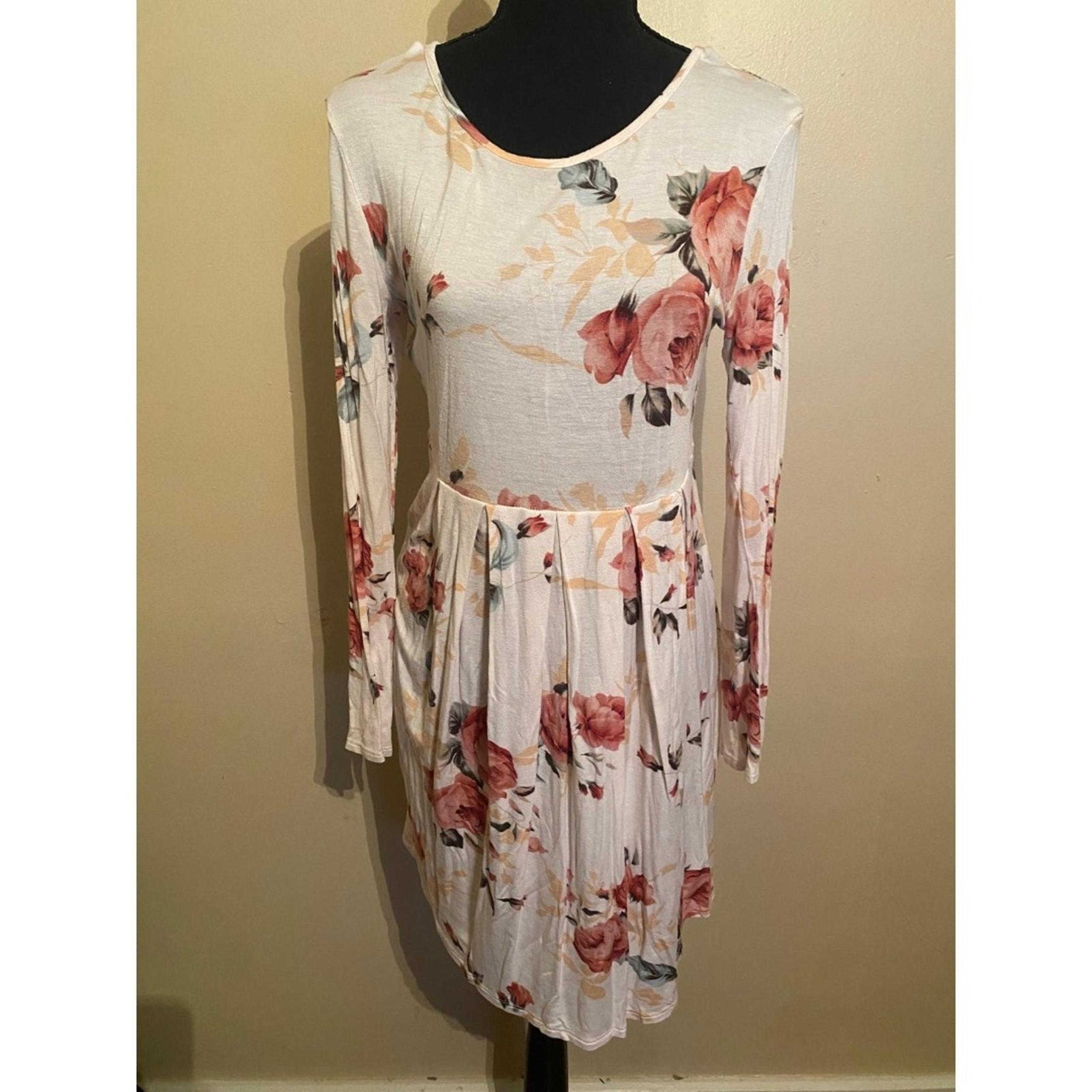 long sleeve floral dress small white cream mini dress bridal