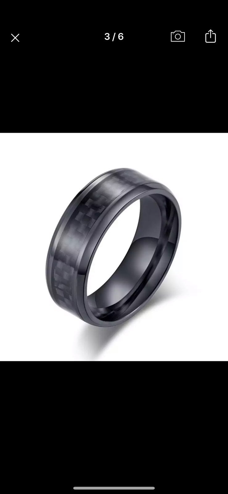 Black Stainless Steel Carbon Fiber Ring