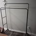 Double Rods Clothing Rack with Wheels, Garment Rack for Hanging Clothes, Black