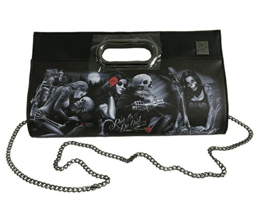 DGA clutch purse / metal chain / PVC