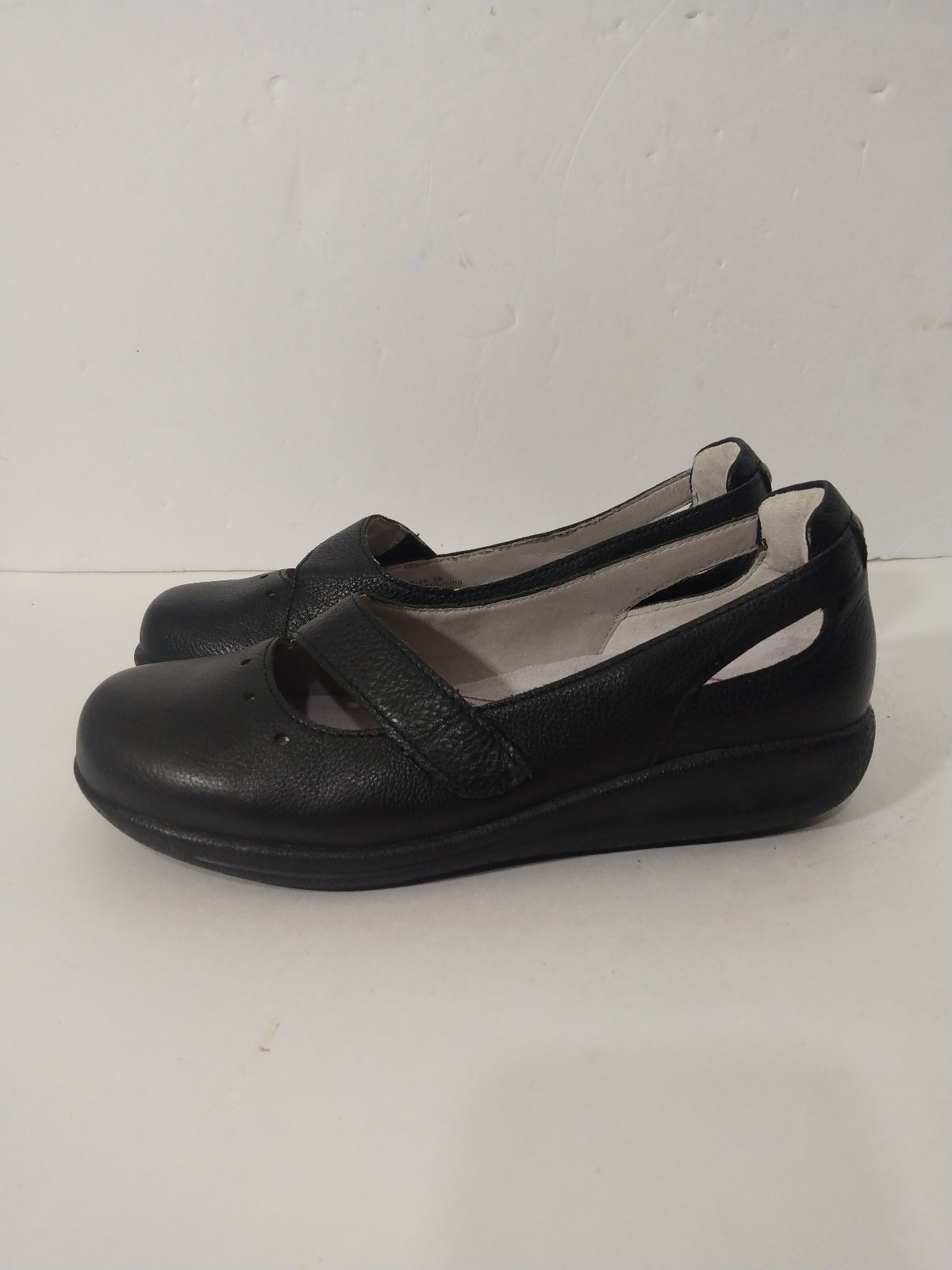Womens Sanita Black Leather Mary Jane Clogs Sz 38 US 7.5