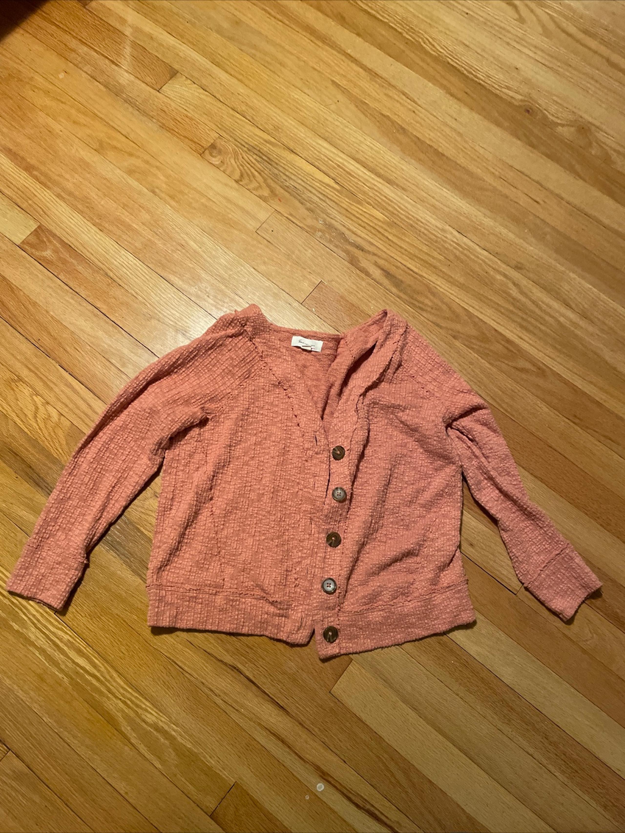 Two by Vince Camuto Women's Long Sleeve Button Up Cardigan Size M Peach Color