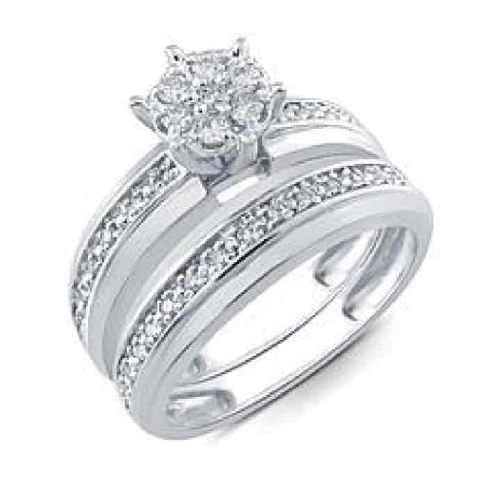 Engagement ring set real gold Diamond S7