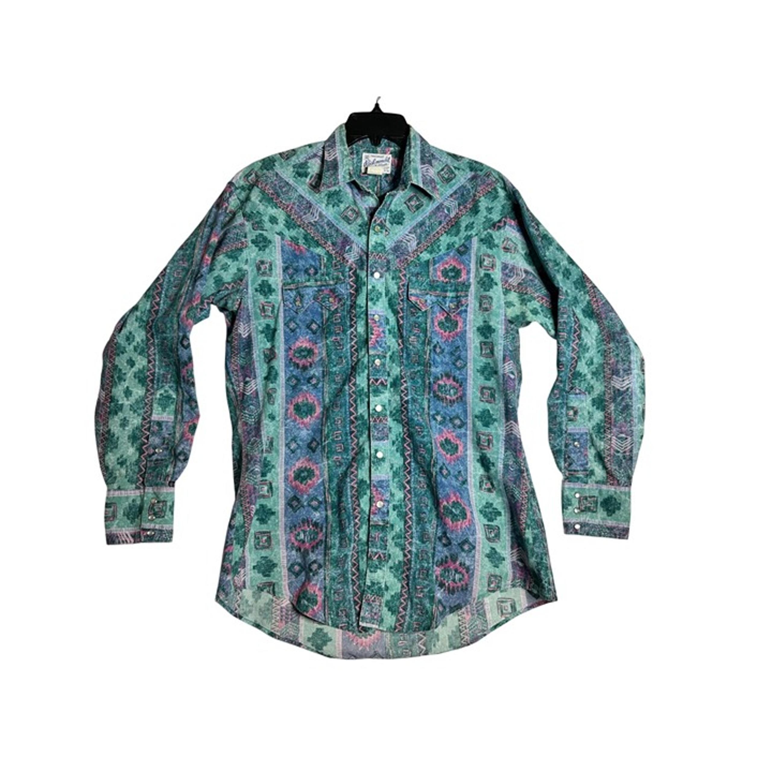 Vintage Rockmount Ranch Wear L/S Pearl Snap Western Shirt Mens Medium