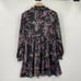 Ted Baker Duclin Floral Fit & Flare Mini Dress Hummingbird Print Black Womens 6