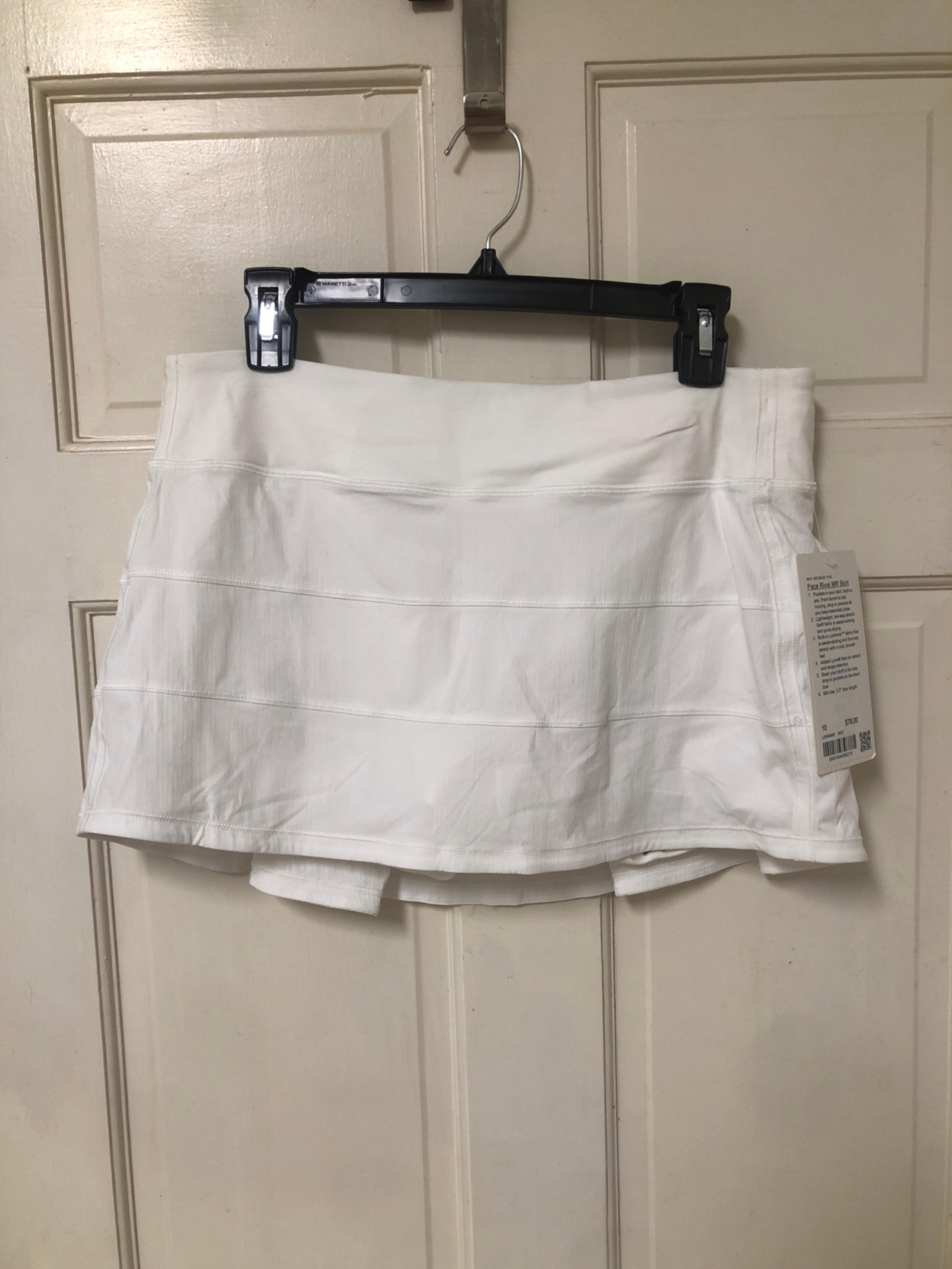 Lululemon athletica Pace Rival MR white Skirt women’s 10 NWT