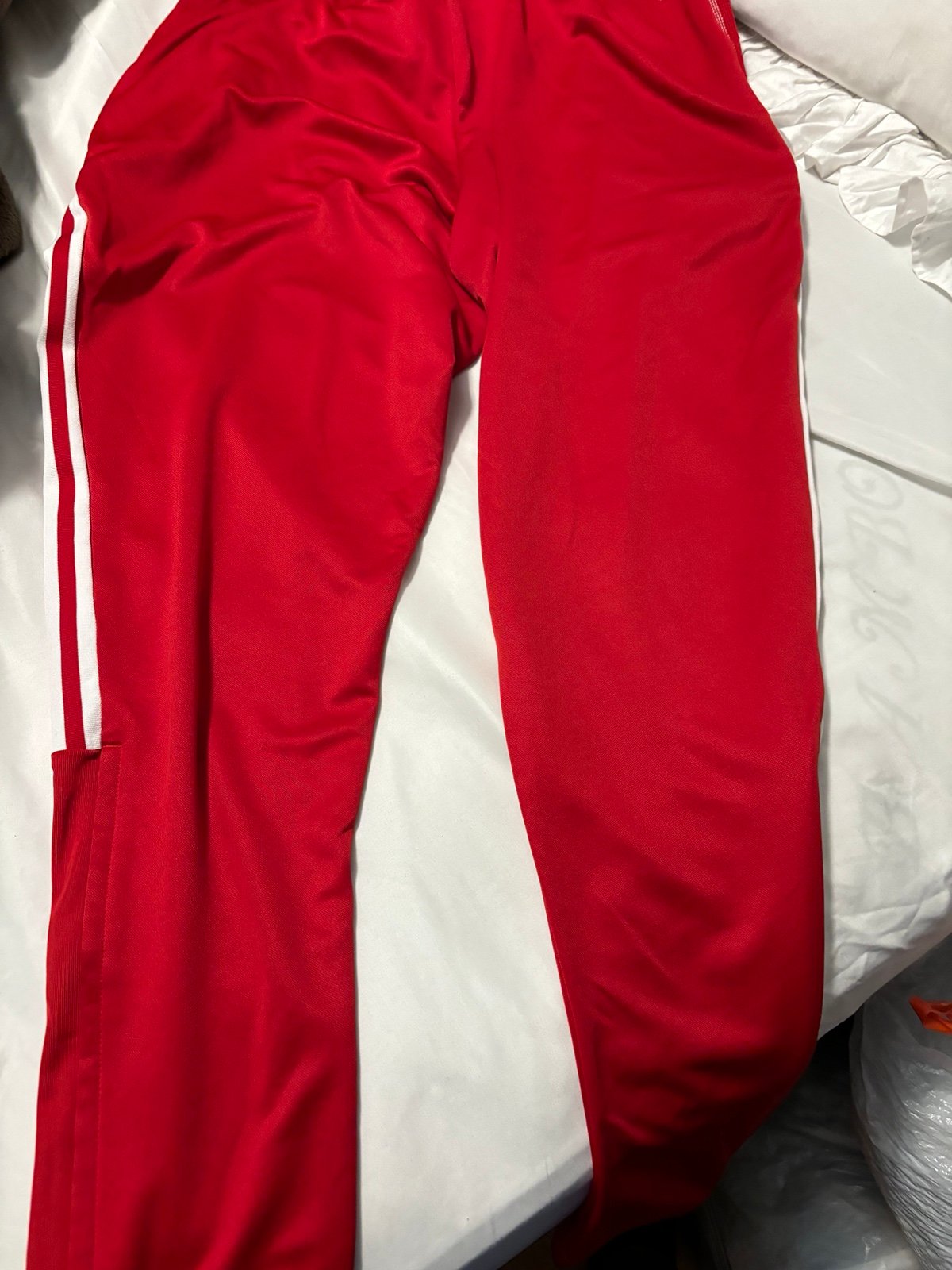 Adidas Pants Aeroready Red and White Pants