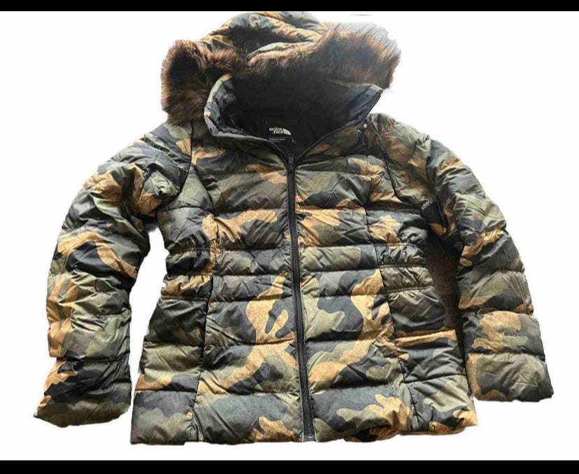 THE NORTH FACE Women’s RARE Camo Parka L 550 Fill Fur Hood