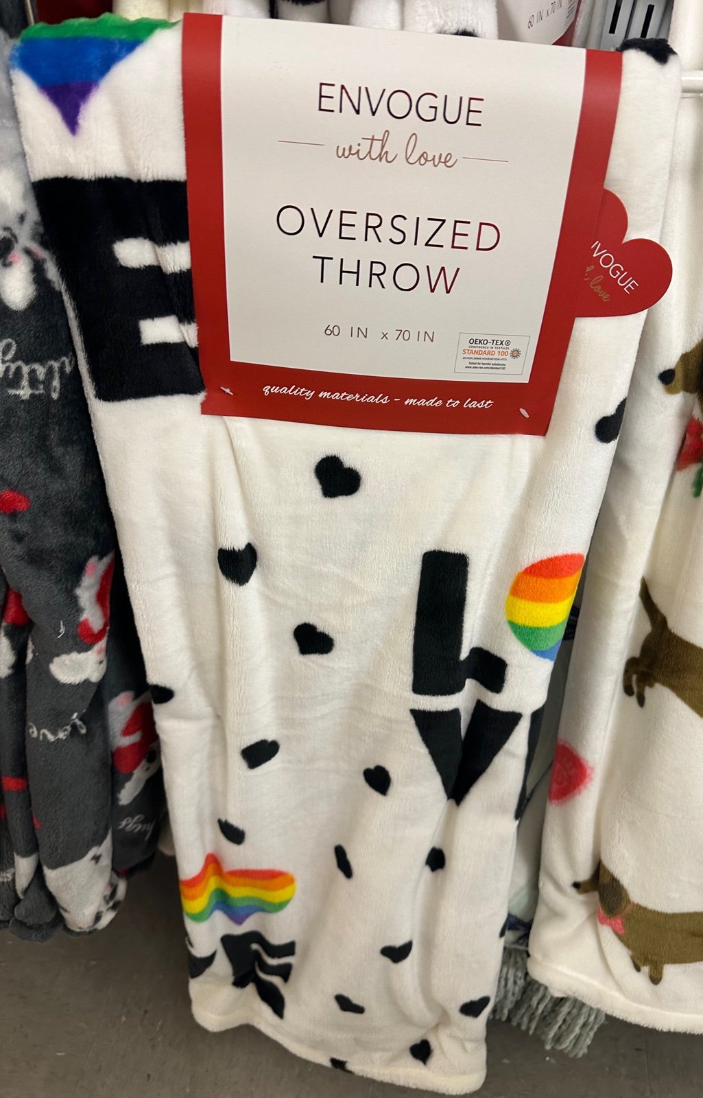 Valentines pride rainbow Love Throw Blanket