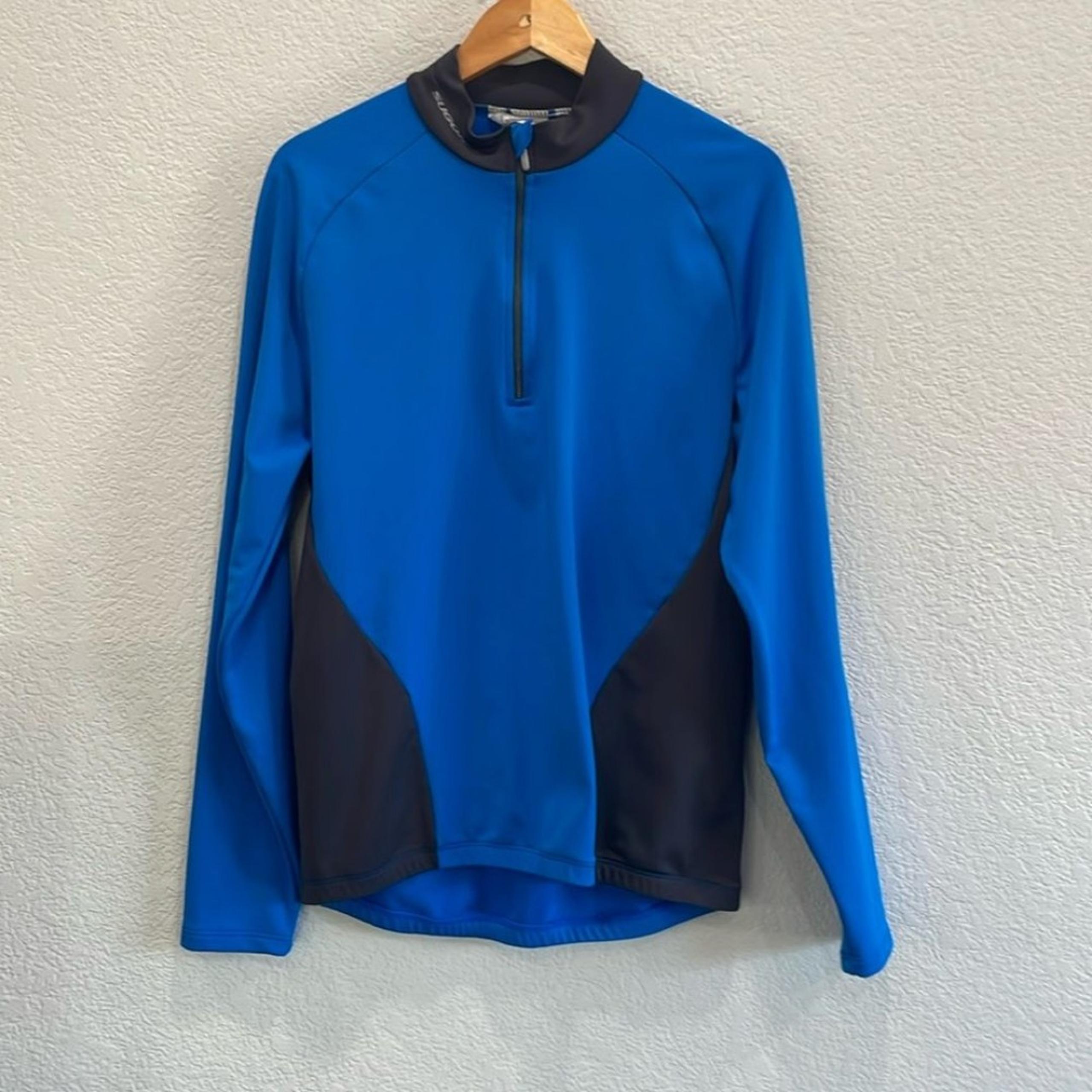 Sugoi Blue & Gray Men's Cycling Quarter Zip Performance Active Jacket Size Large
