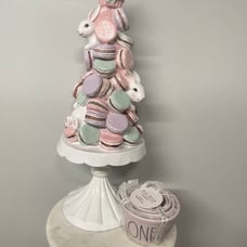 19” Easter Bunny Macaroon Tree + Rae Dunn Lilac Lavender Measuring Cups SET