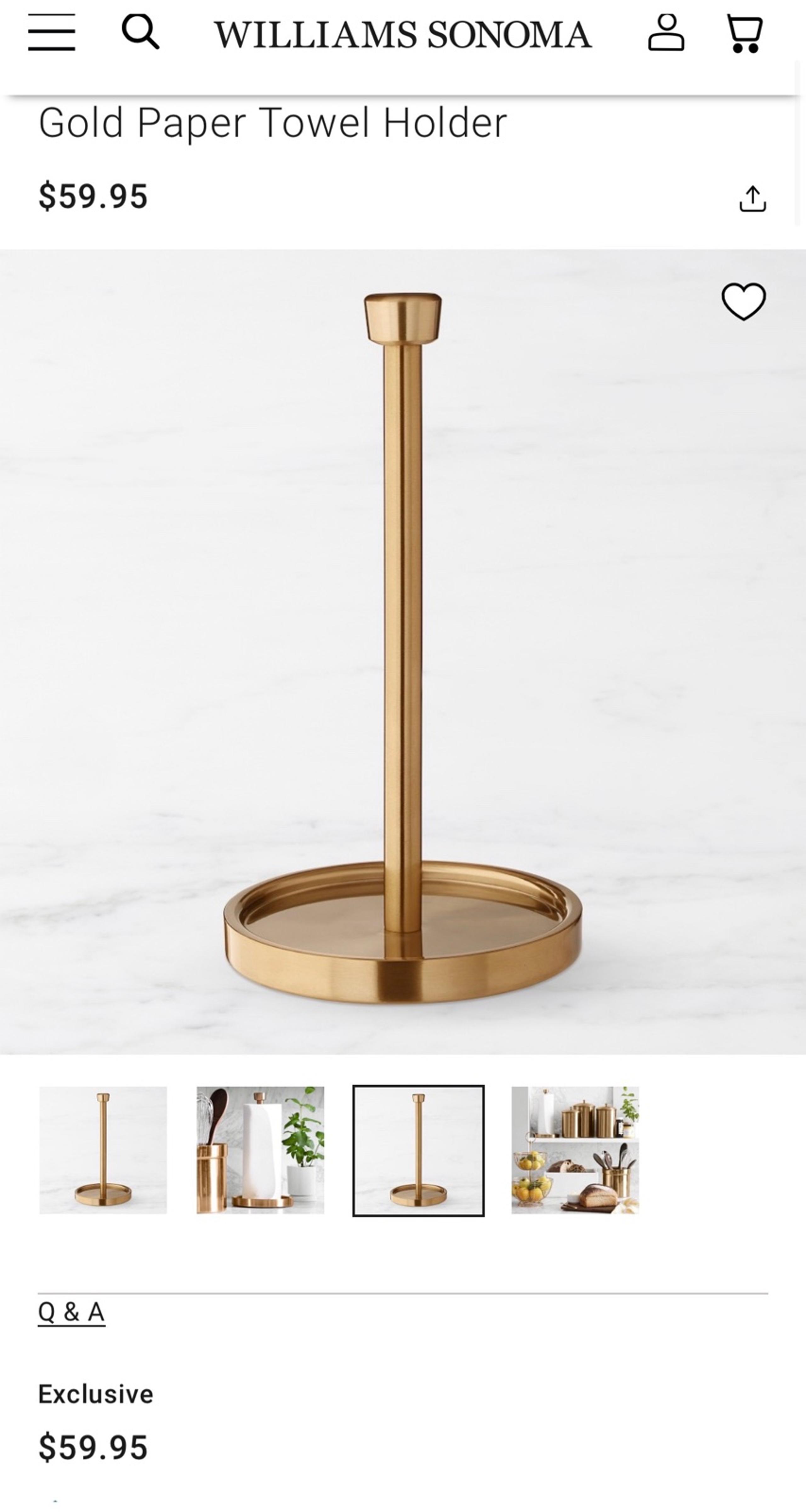William Sonoma - Gold Paper Towel Holder - Williams Sonoma