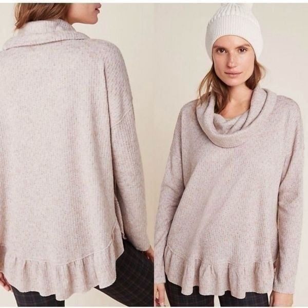 Maeve-ADDIE RUFFLED HACCI PULLOVER