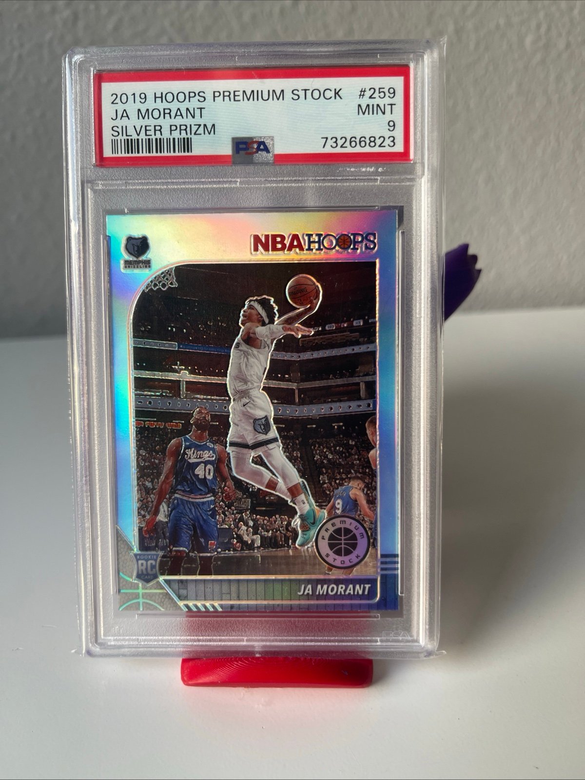 2019 NBA Hoops Premium Stock #259 Ja Morant Silver Prizm (RC) PSA 9