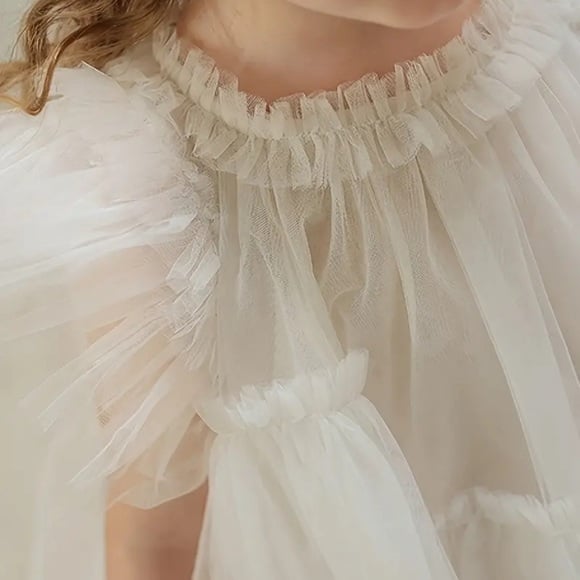 Ethereal White Tulle Dress for Little Girls, flower girls