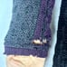 Aran Crafts Merino Wool Cable Knit Cardigan Size Medium Purple One Button FLAW