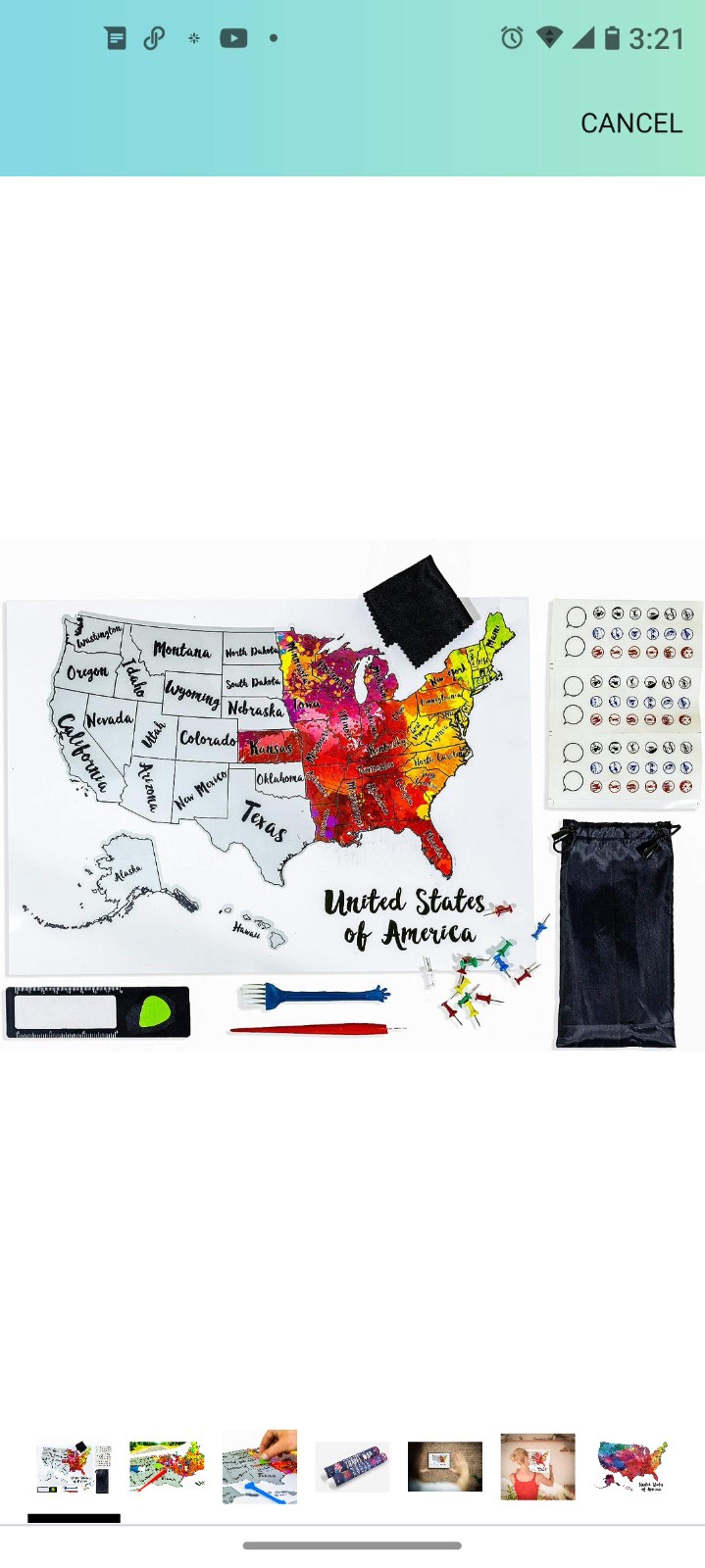 Scratch off USA Map 12x17"