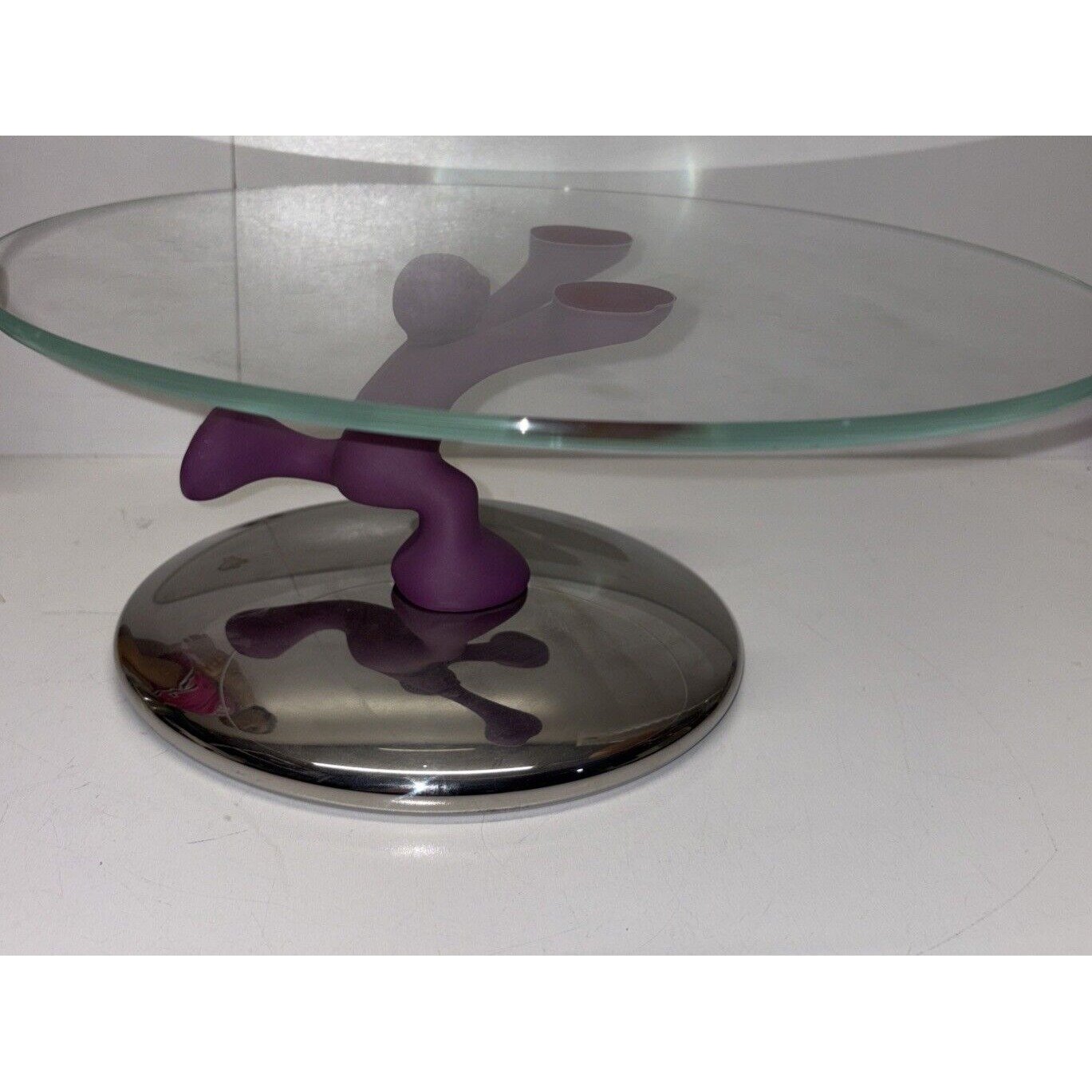 Alessi Vintage Mattia di Rosa Cakeboard Cake Stand Purple Running Man