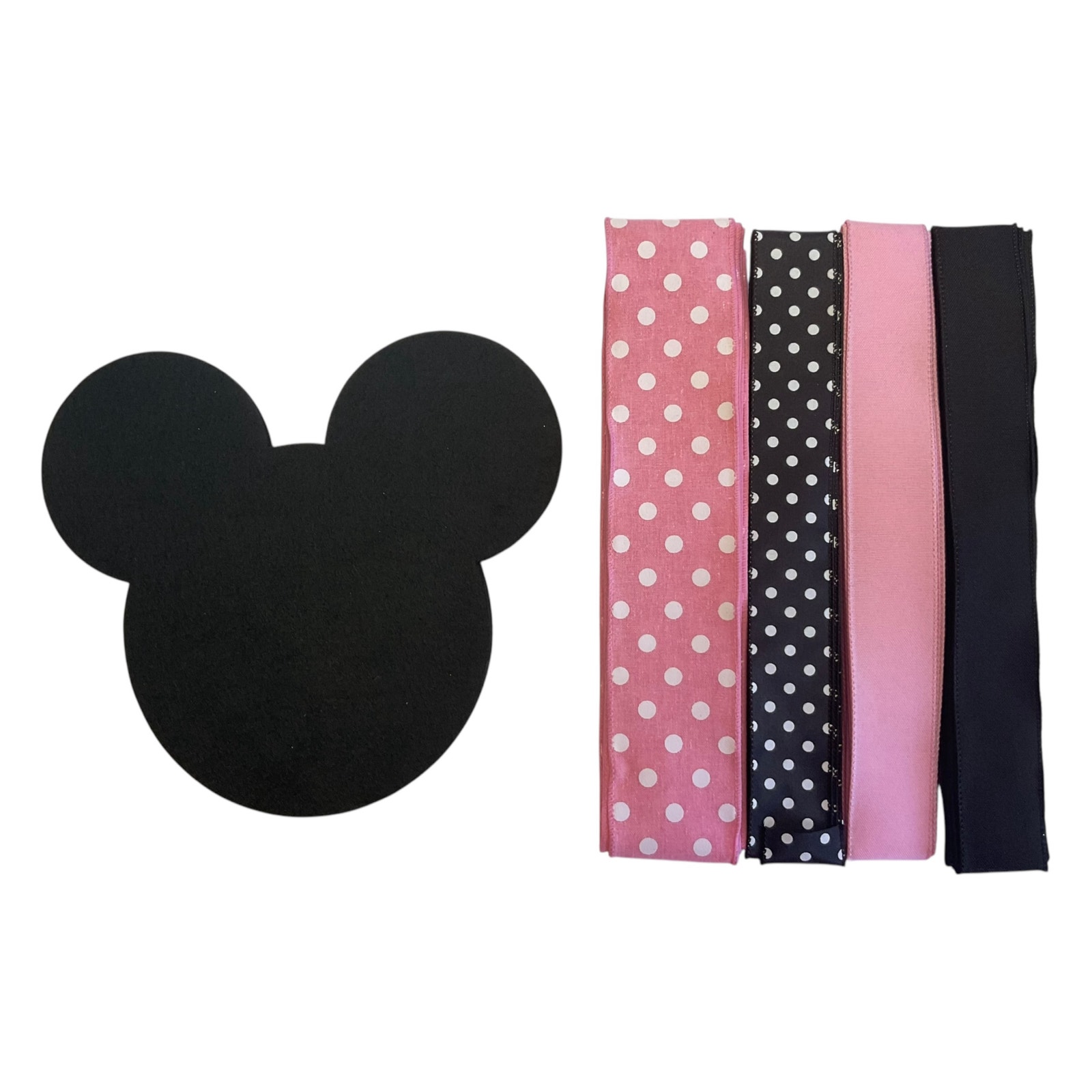 Hot Pink Minnie Mouse Wreath Kit, Sign & Ribbon Bundle Set, DIY Supply Set
