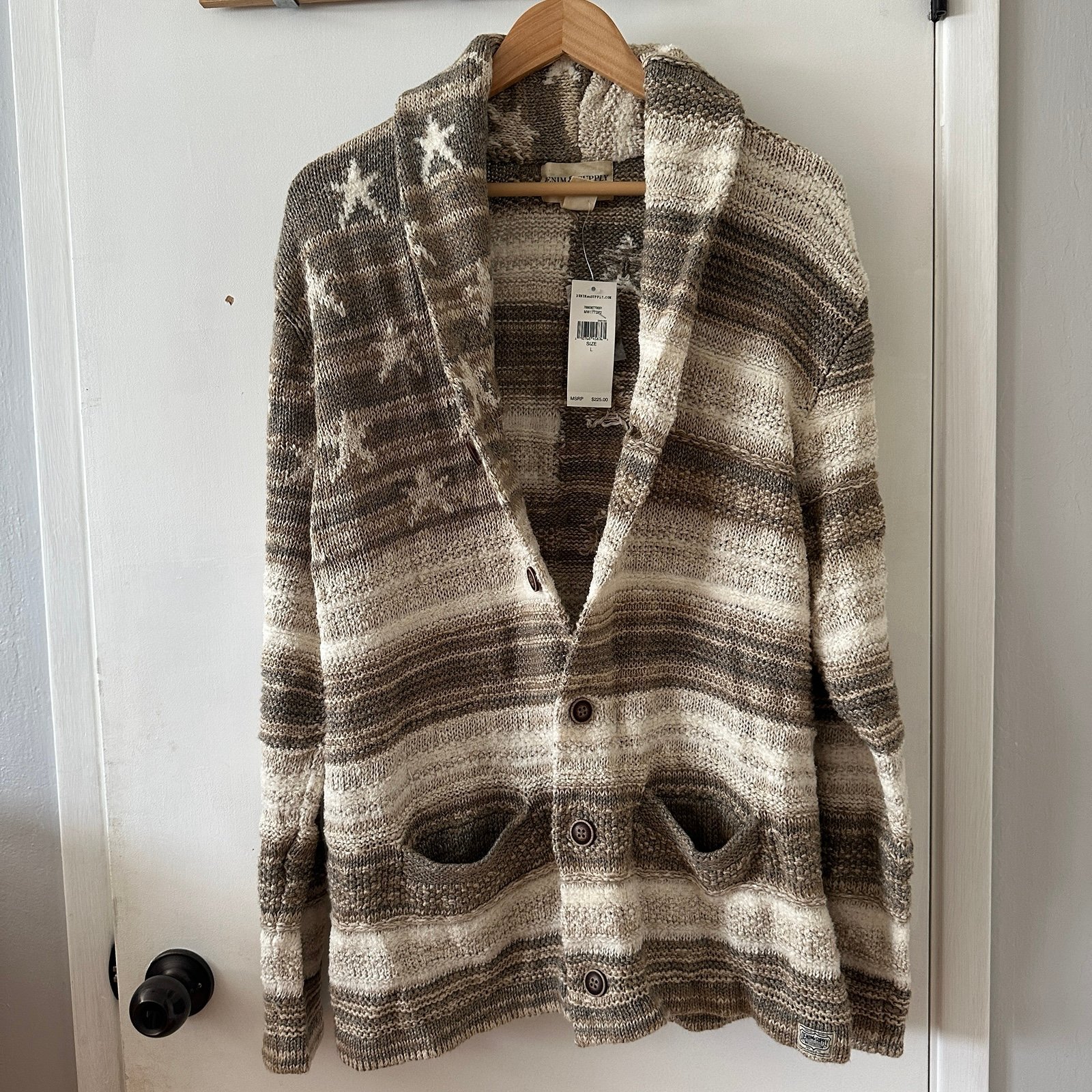 NWT rare Ralph Lauren Denim & Supply Men’s American Flag Cardigan Sweater Sz. XL
