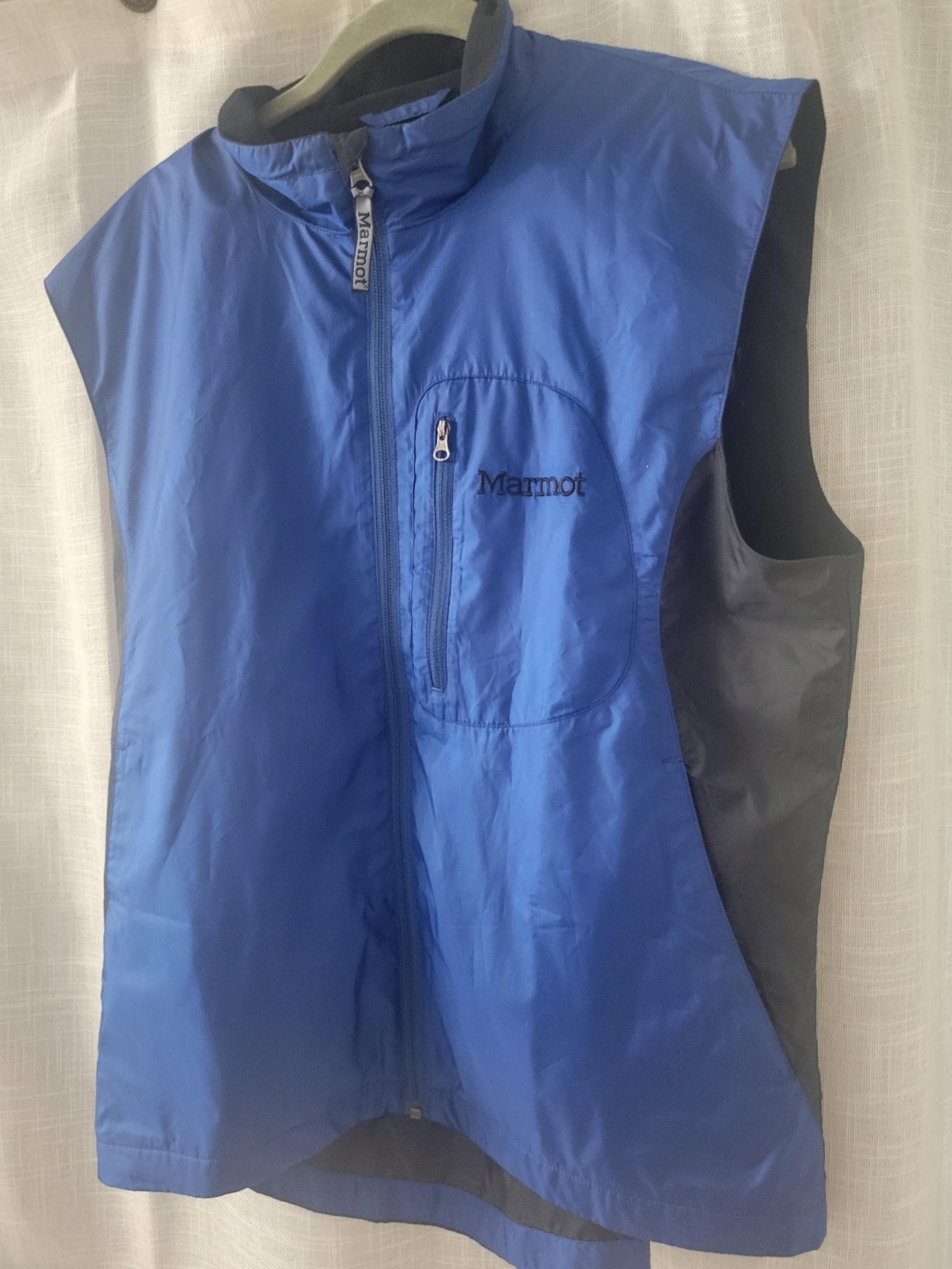 Marmot Men's Ether Driclime Vest Surf Blue Full Zip Lightweight Hiking Size M