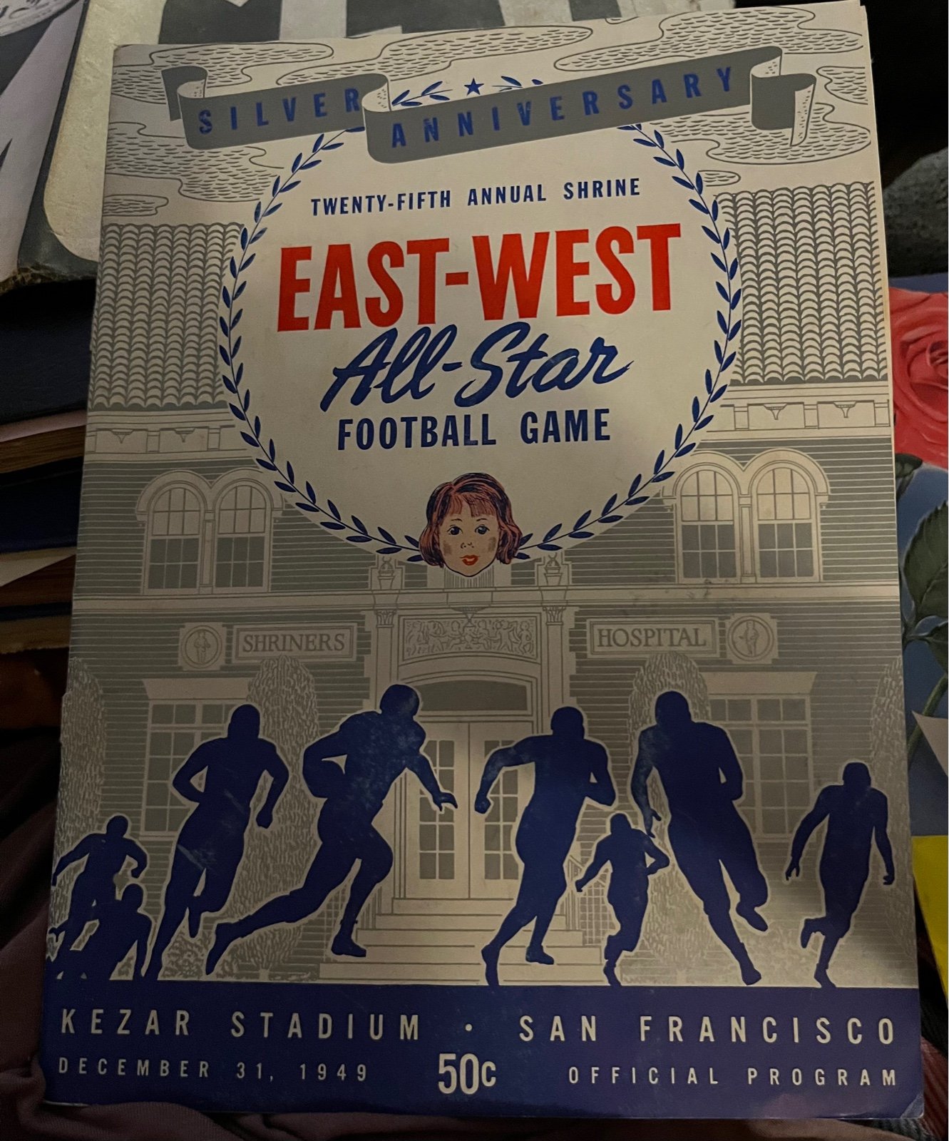 VINTAGE 12/31/49 25TH ANNUAL EAST-WEST ALL-STAR FOOTBALL GAME PROGRAM *NO OFFERS