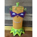 Vtg Dept 56 Metal Orange Halloween Glitter GLS Hurricane Candle Holder 12.5”