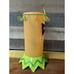Vtg Dept 56 Metal Orange Halloween Glitter GLS Hurricane Candle Holder 12.5”