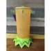 Vtg Dept 56 Metal Orange Halloween Glitter GLS Hurricane Candle Holder 12.5”