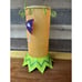 Vtg Dept 56 Metal Orange Halloween Glitter GLS Hurricane Candle Holder 12.5”