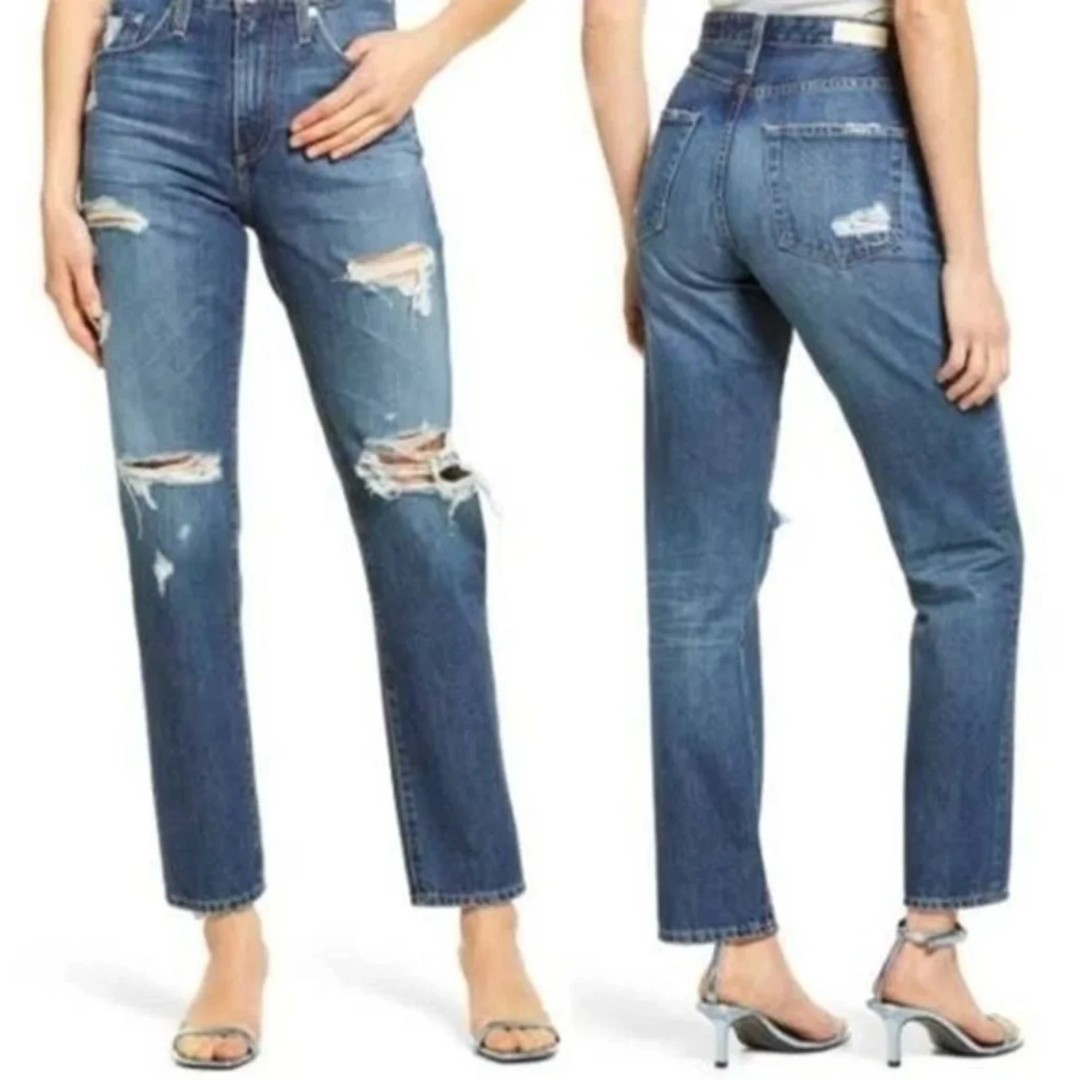AG ADRIANO GOLDSCHMIED Phoebe Vintage High Waisted Tapered Leg Jeans Size 25