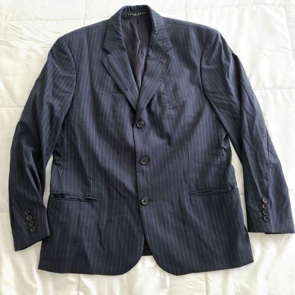 Hugo Boss Light and Dark Pinstripe Blue Blazer 40S