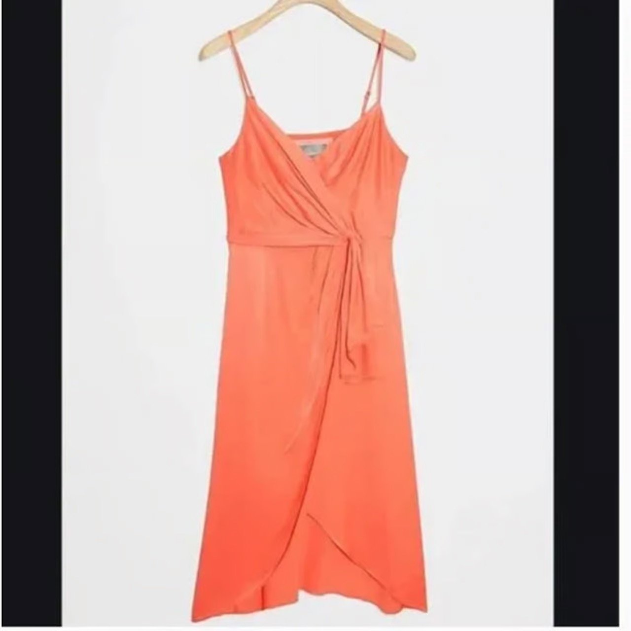 ⭐️ Giverny Midi Tangerine Peasant Minimal Hippie Farm Chic Hipster Wrap Dress