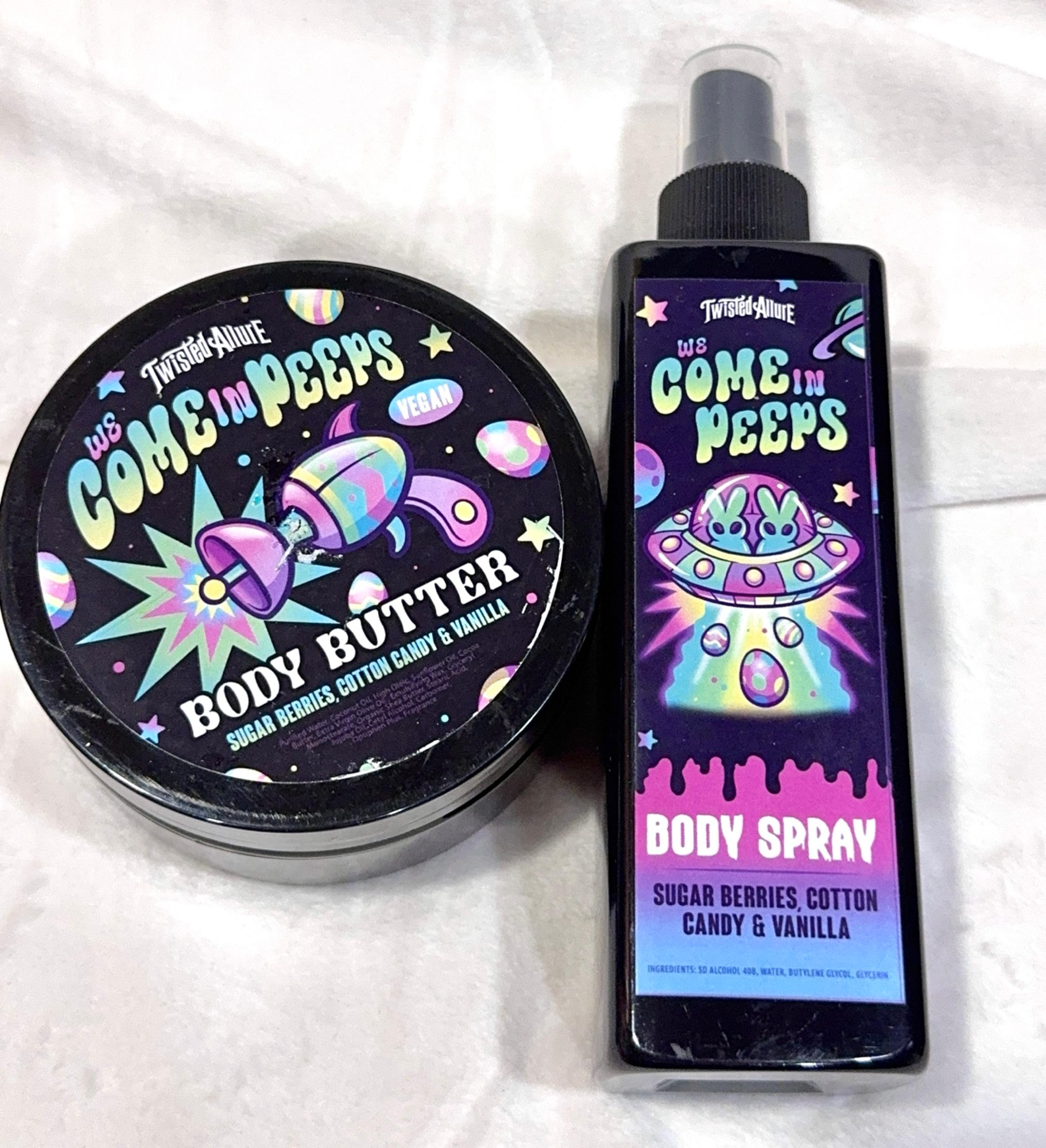 Twisted Allure We Come in Peeps Body Butter & Body Spray