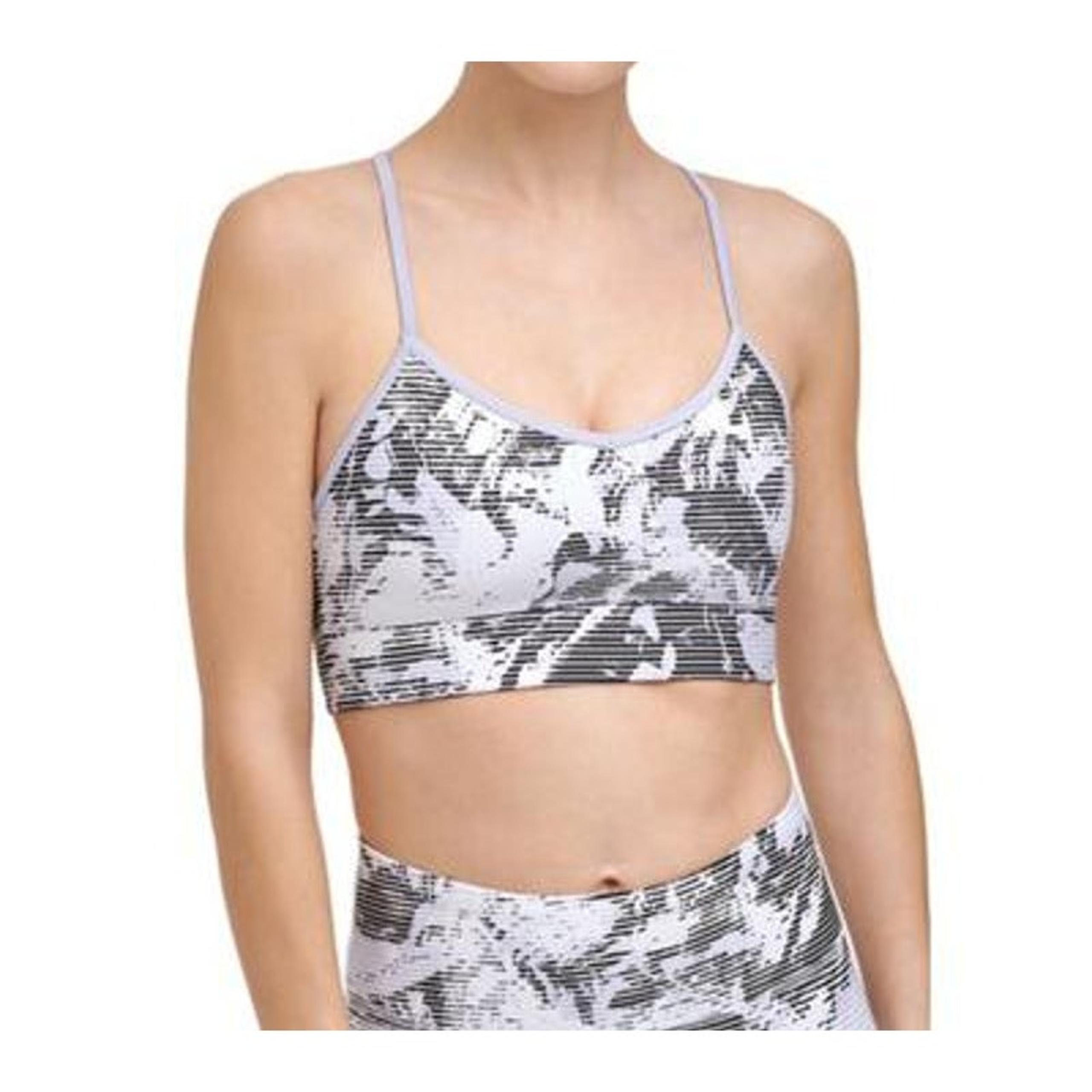 DKNY Womens Shades Print Strappy Back Sports Bra SMALL NWT