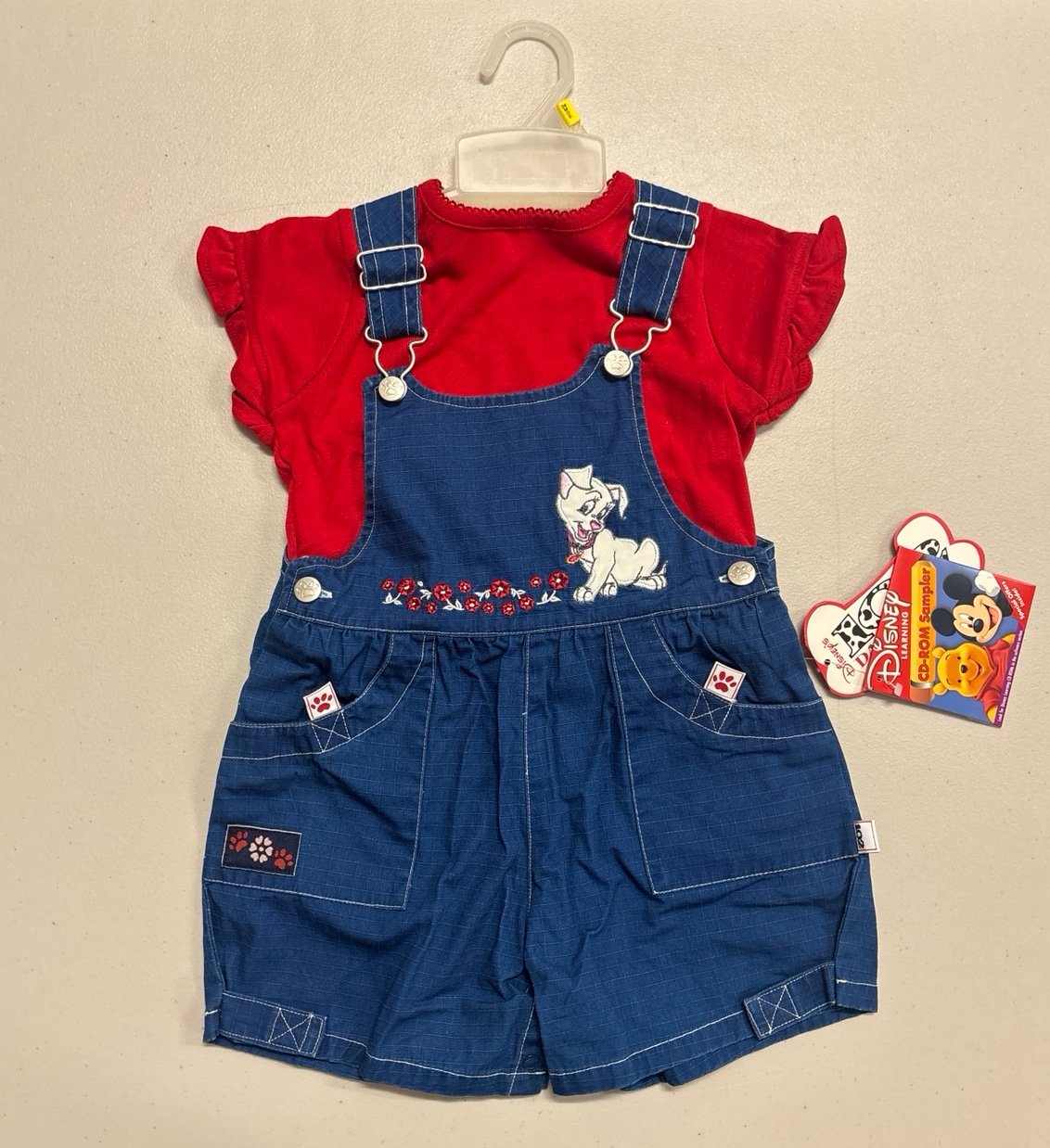 NWT- Vintage y2k 101 Dalmatian 102 Dalmatians overall shortall 12M