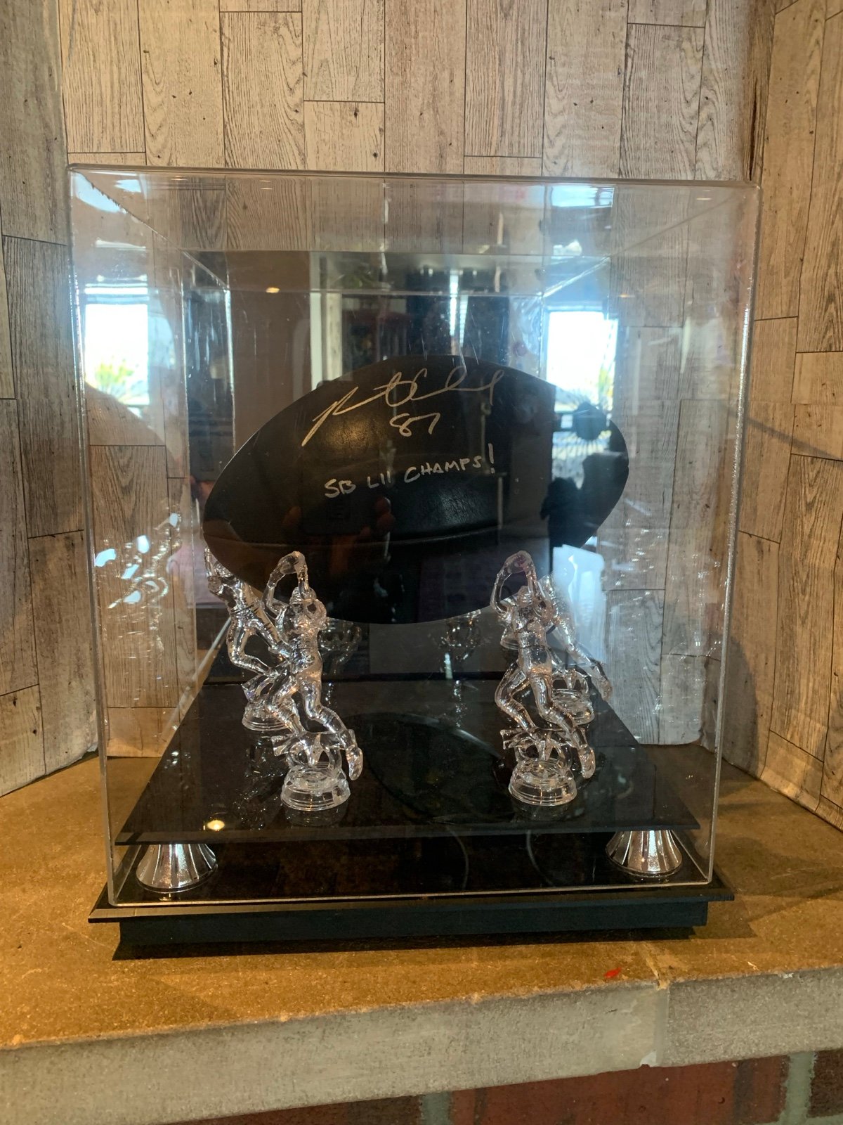 Autographed Brent Celek Mitchell & Ness Super Bowl LII Football & Display Cas