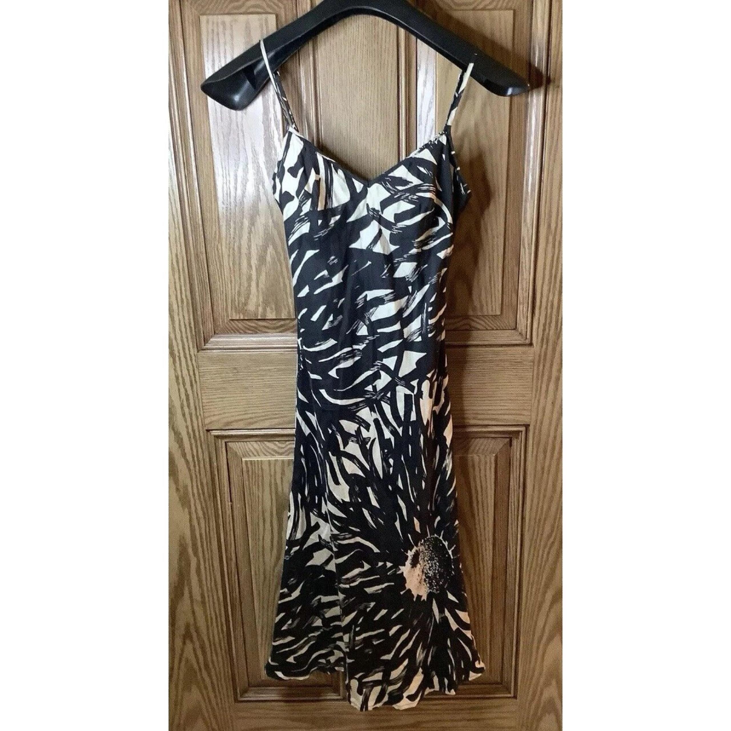 The Limited 100% Silk Y2K Tam And Black MIDI Dress Size 0