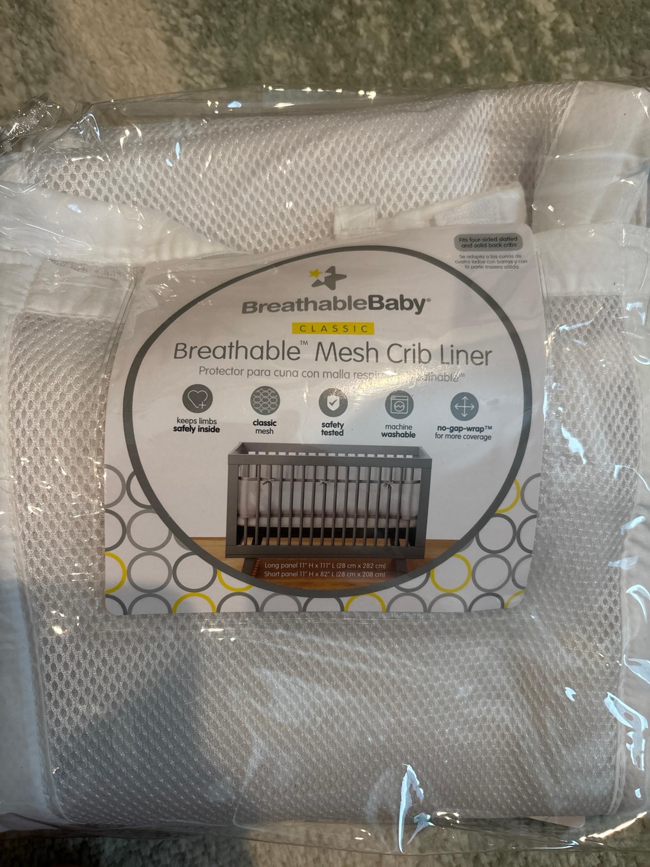 Breathable mesh crib liner