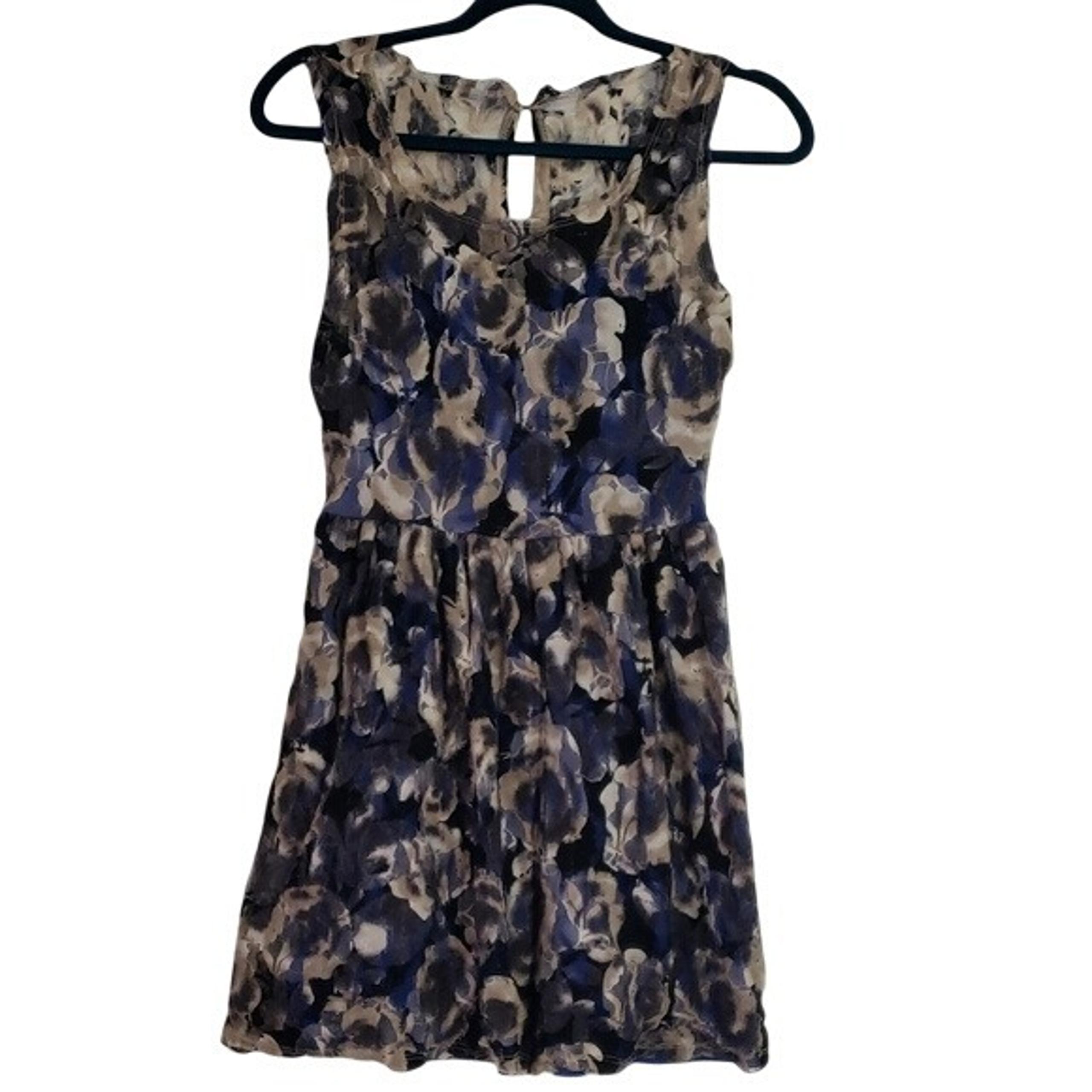 Pins & Needles Blue Neutal Floral Lace Sleeves A Line Mini Dress Garden Party