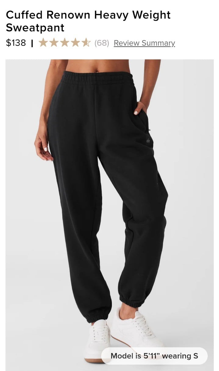 NEW Alo Cuffed Renown Heavy Weight Sweatpant