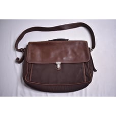 COACH 5105 Brown Nylon Leather Briefcase Laptop Bag Commuter Messenger