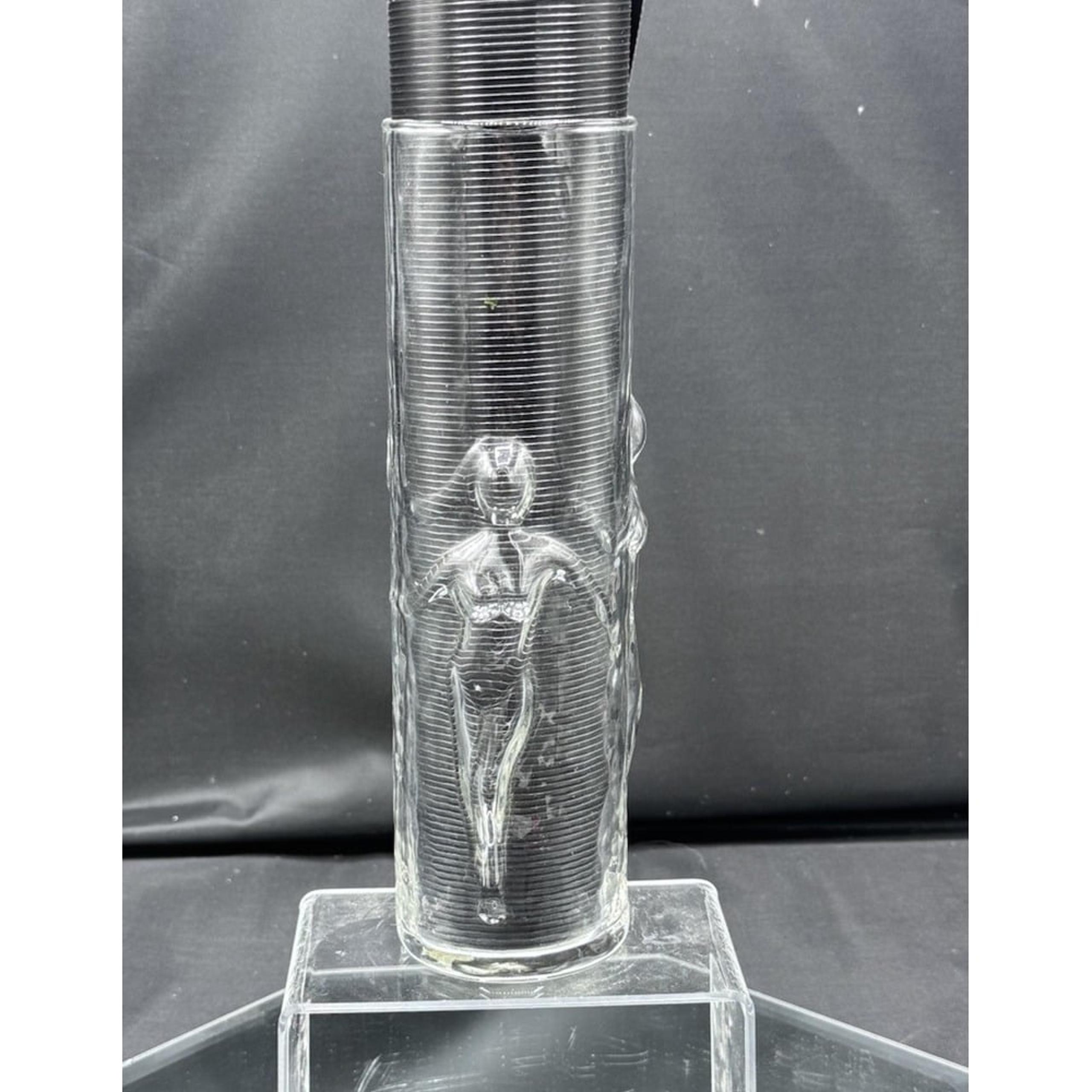 Libbey La Femme 3D Dancing Naked Nudes Vintage Tall Cooler Glass Tumbler