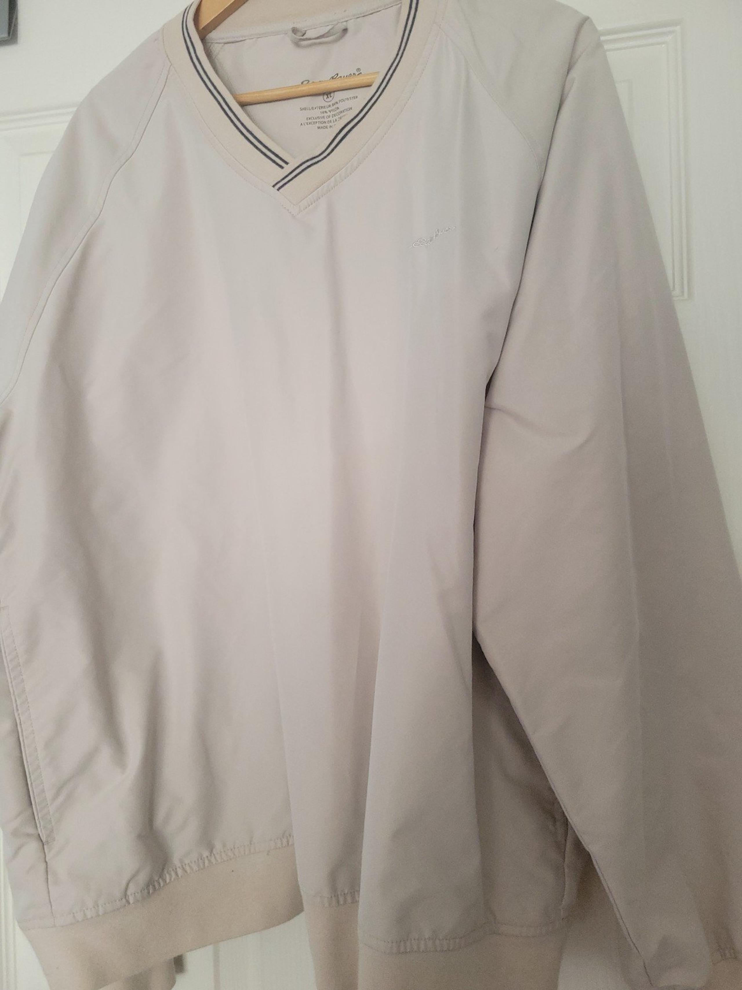 Eddie Bauer Mens Large Golf Windbreaker Pullover V Neck
Cream Size XL Athletic