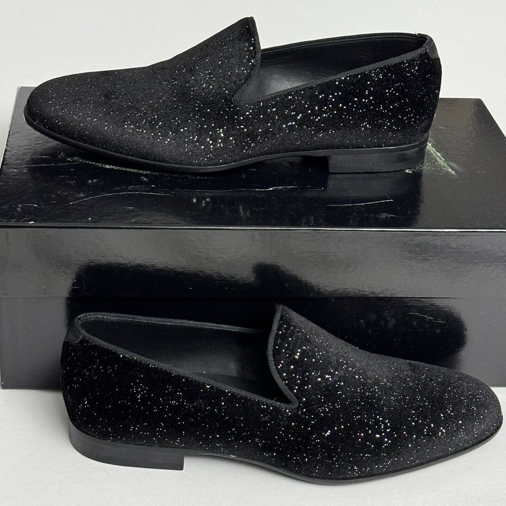 398 Magnanni Guapo Black Formal Slip On Loafers Men's US 7 EU 38.5