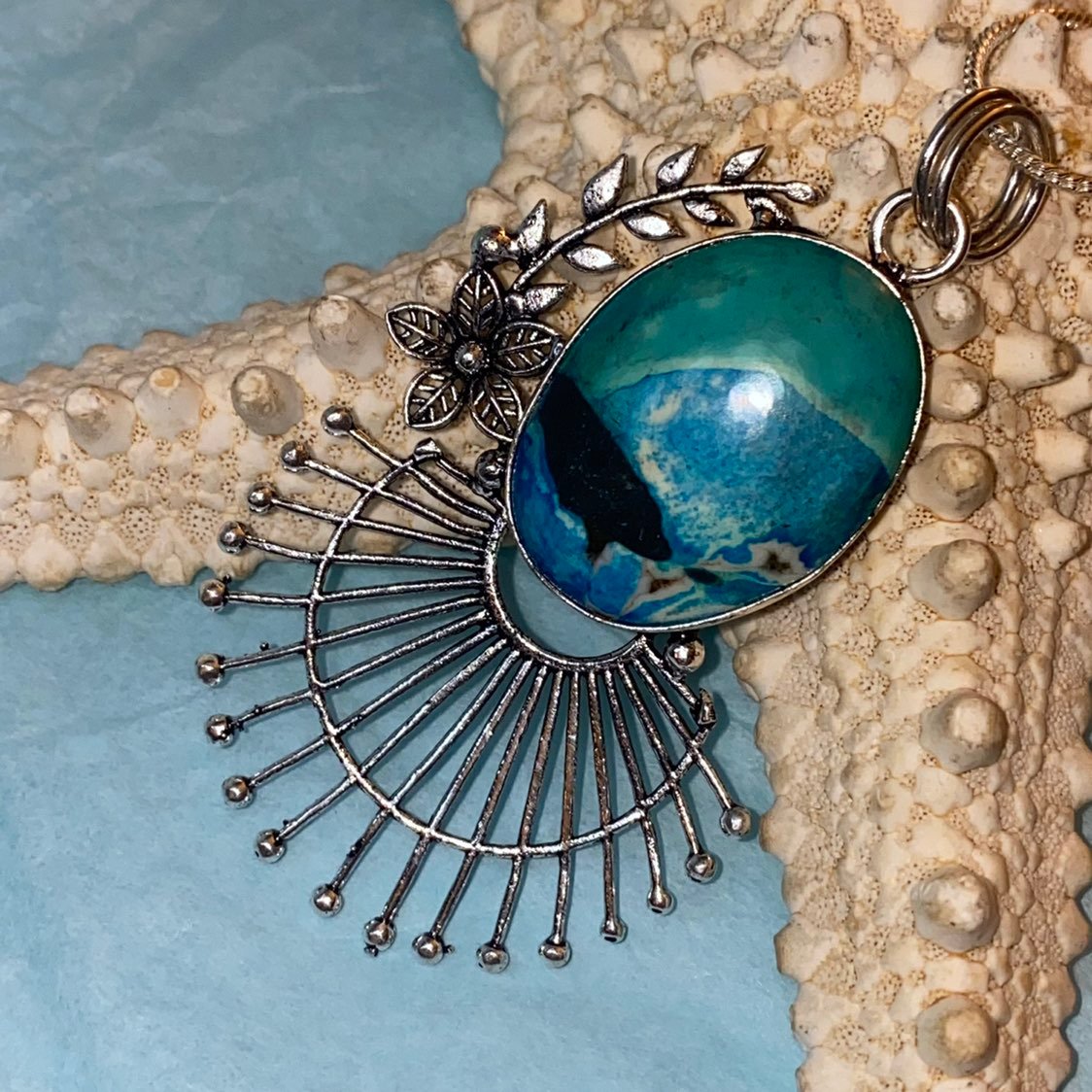 Shattuckite Natural gemstone handcrafted pendant